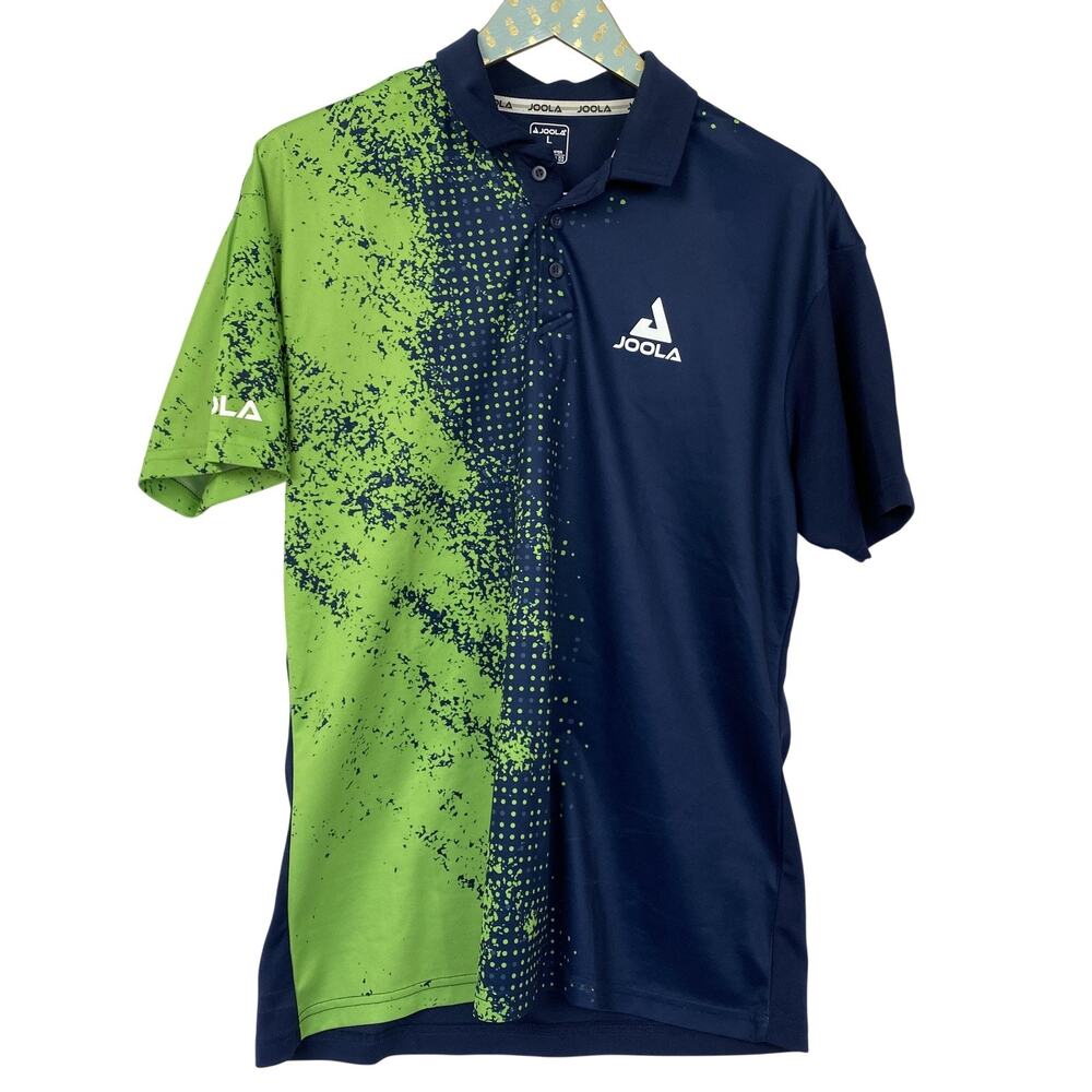 JOOLA Sygma Competiton Polo Shirt Mens Large Blue Green Performance Pickleball